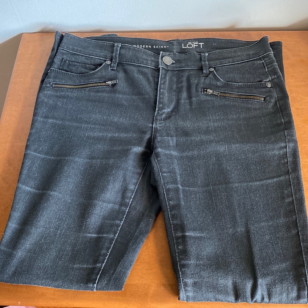Loft skinny dark gray jeans